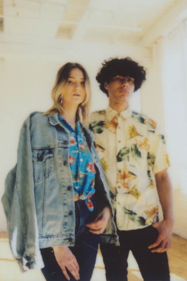 two models wearing vintage hawaiian shirts
