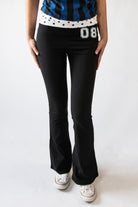 Polka Dot Fold Over Waist 08 Flare Pants