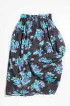 Vintage Floral Black Maxi Skirt