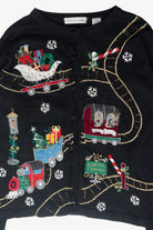Christmas Train Vintage Ugly Cardigan (2000s)