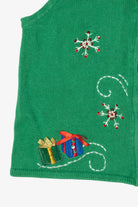 Vintage Green Carly St. Claire Snowmen Christmas Vest (1990s)