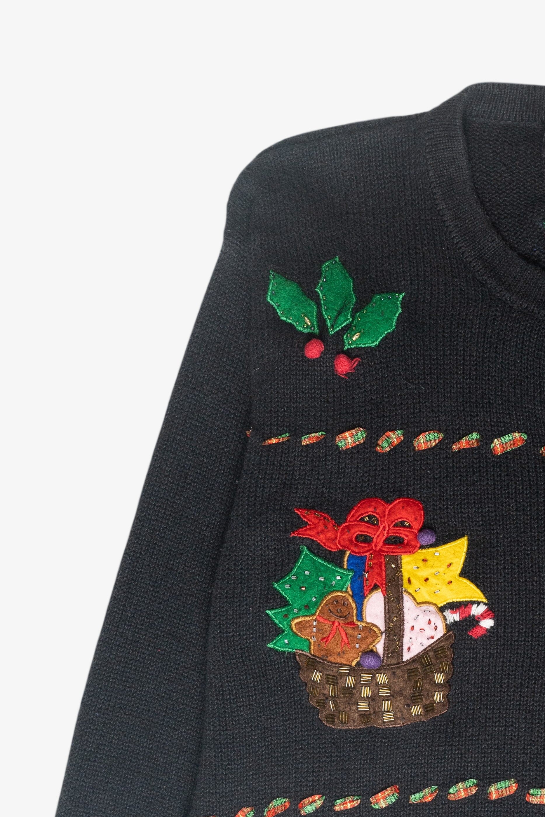 Presents Plaid Ribbon Ugly Vintage Christmas Sweater (2000s)