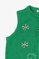 Vintage Green Carly St. Claire Snowmen Christmas Vest (1990s)