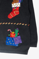 Presents Plaid Ribbon Ugly Vintage Christmas Sweater (2000s)