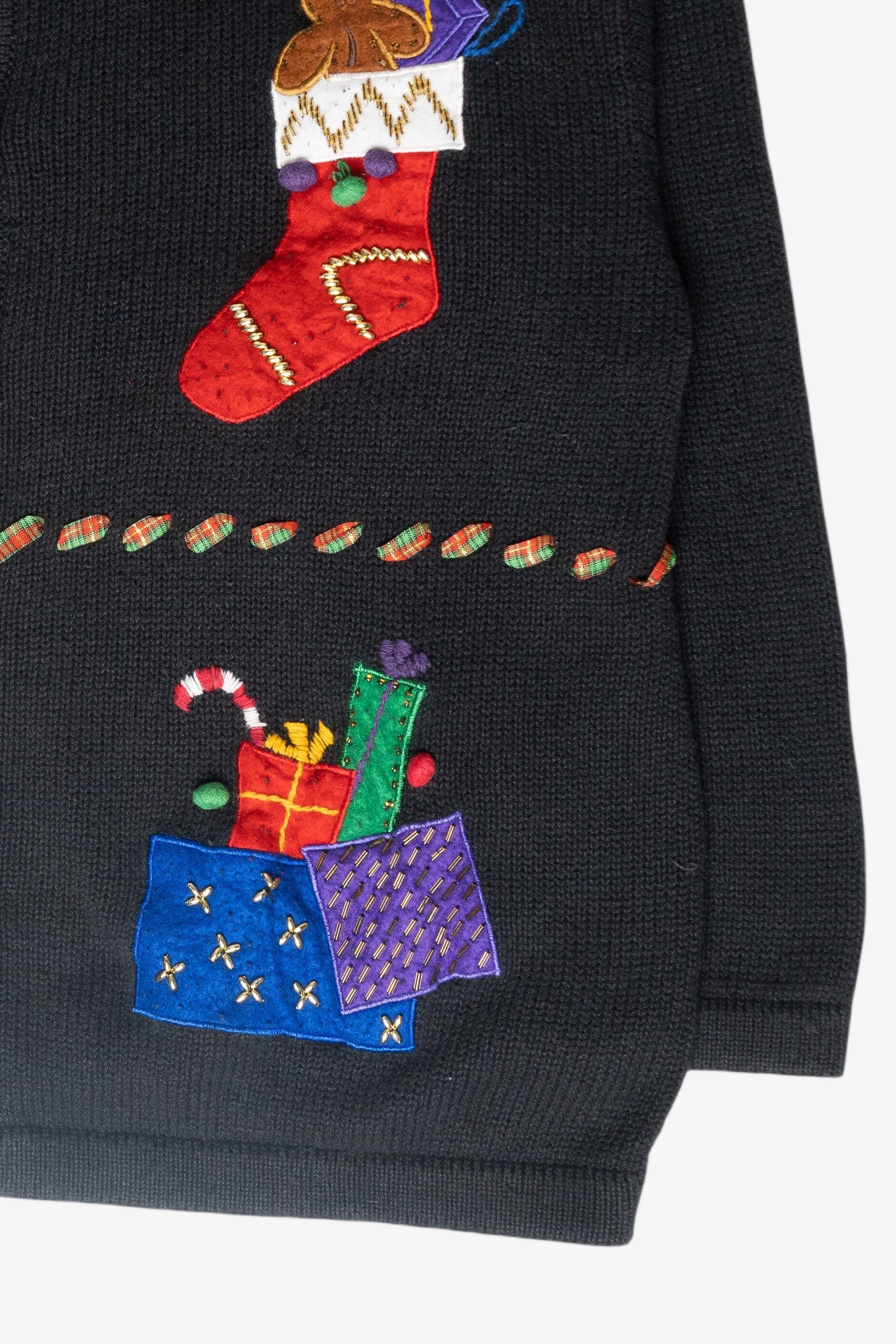 Presents Plaid Ribbon Ugly Vintage Christmas Sweater (2000s)