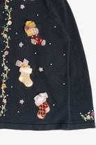 Vintage Distressed B.P. Designs Stockings Ugly Christmas Sweater (1990s)