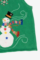 Vintage Green Carly St. Claire Snowmen Christmas Vest (1990s)