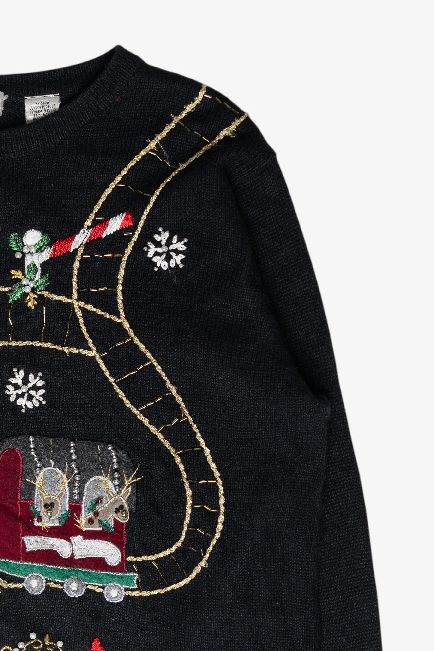 Christmas Train Vintage Ugly Cardigan (2000s)