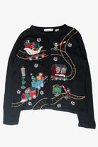 Christmas Train Vintage Ugly Cardigan (2000s)