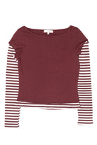 Striped Sleeve 2-in-1 Tee