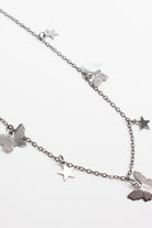 Gunmetal Butterflies Necklace