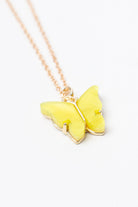 Yellow Butterfly Charm Necklace
