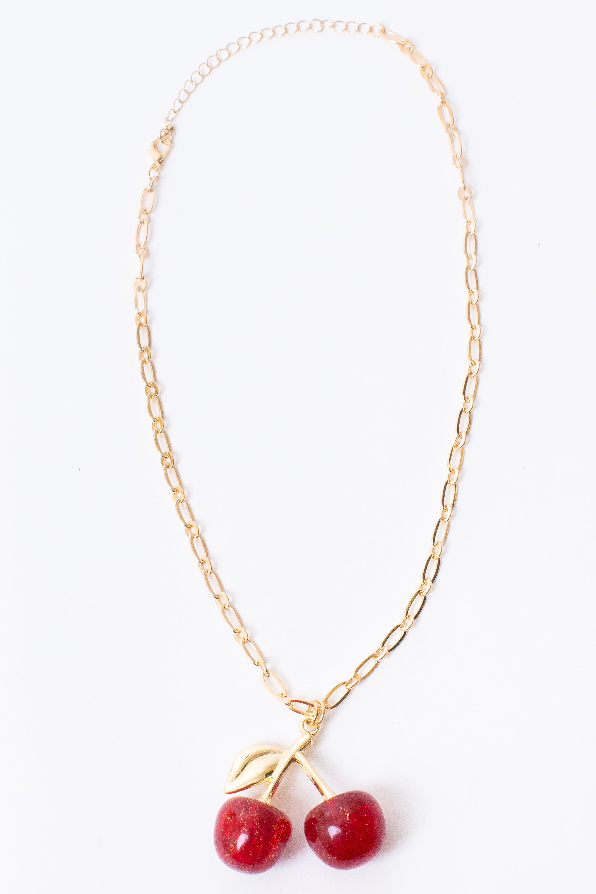 Glitter Cherries Chain Necklace