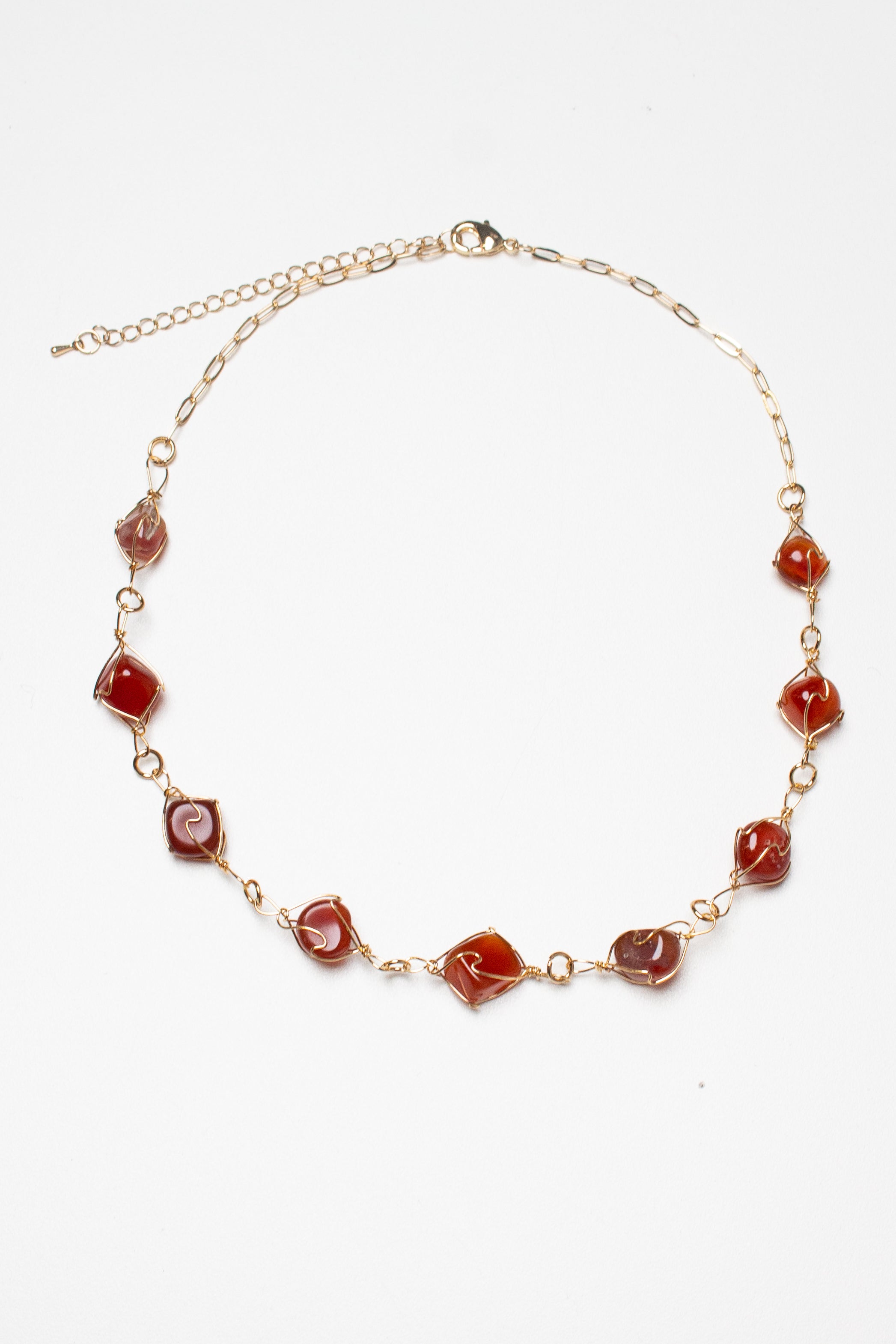 Wire Wrapped Natural Stone Necklace