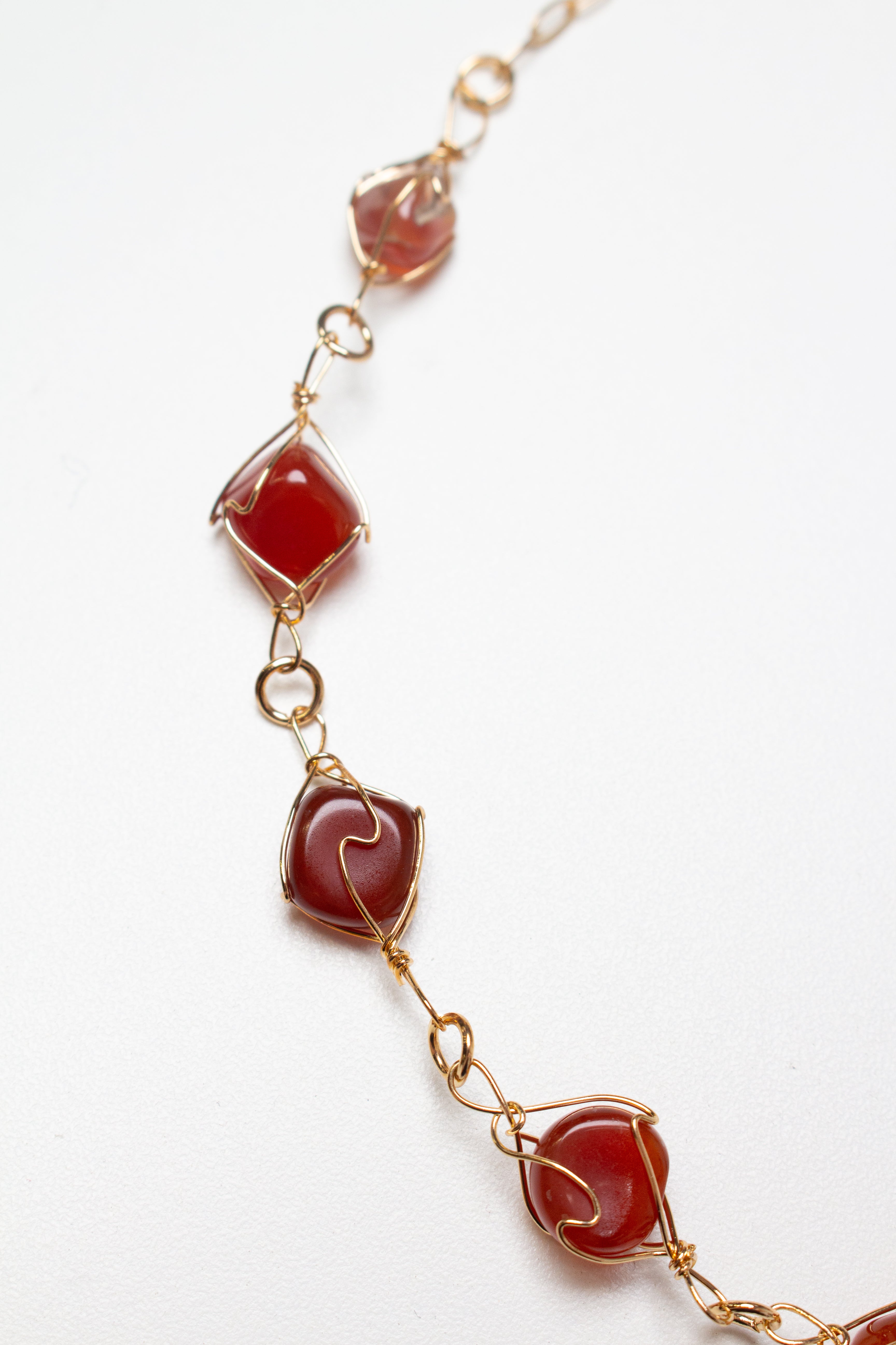 Wire Wrapped Natural Stone Necklace