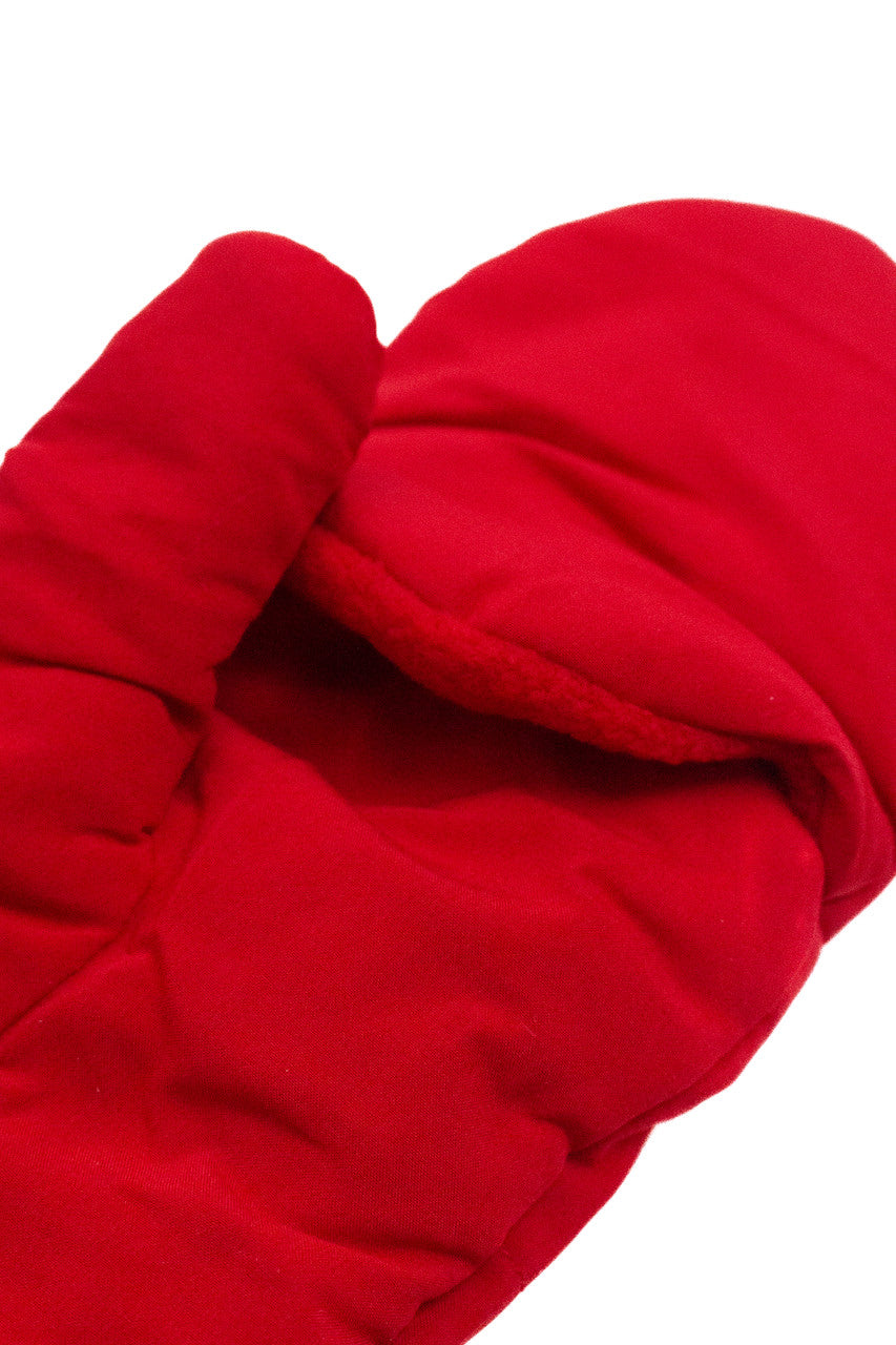 Red Puffer Flip Mittens