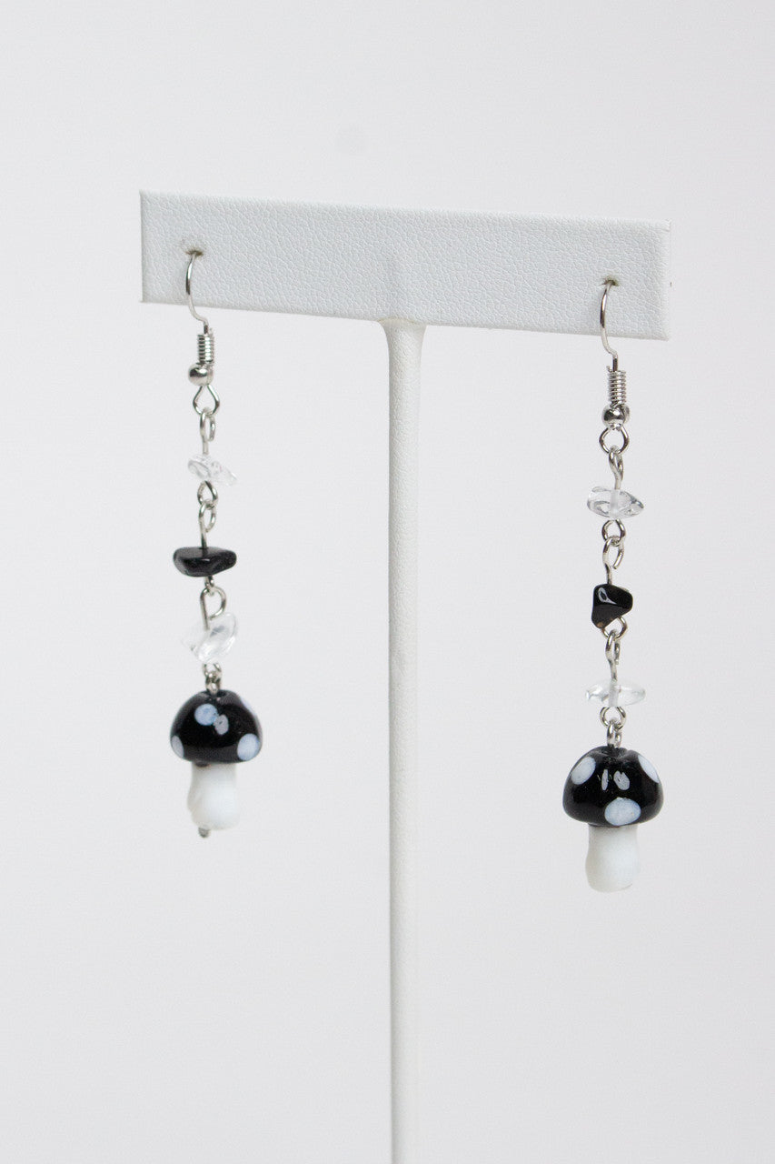 Gemstone Mushroom Earrings