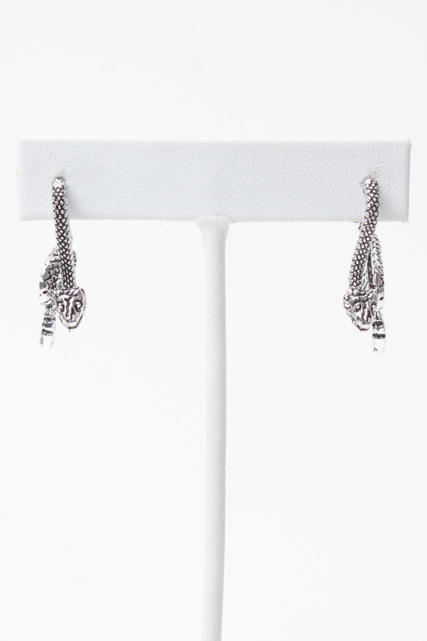 Silver Snake Earrings