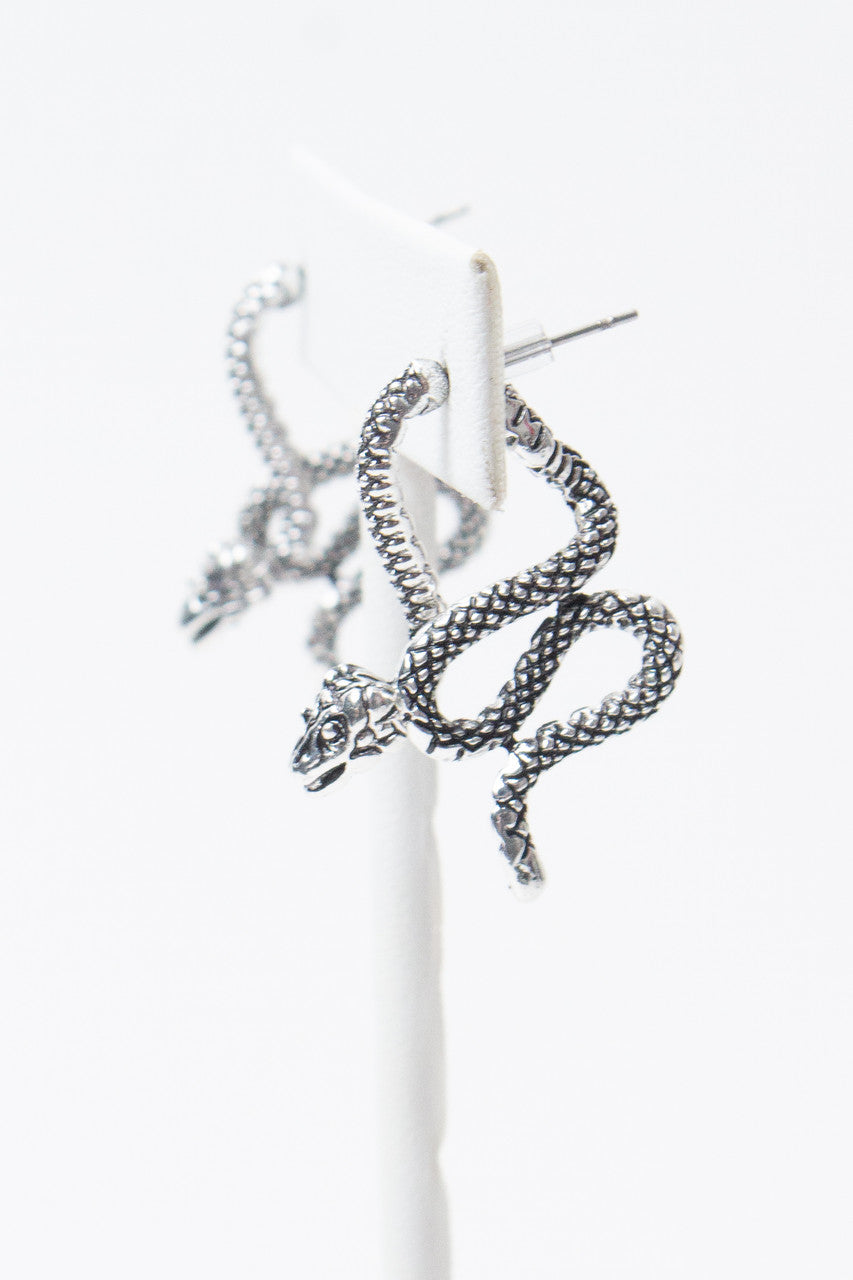 Silver Snake Earrings