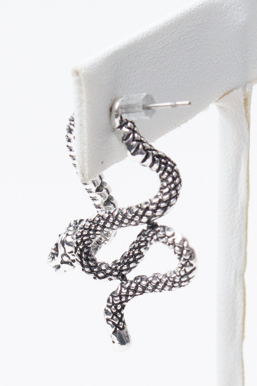 Silver Snake Earrings
