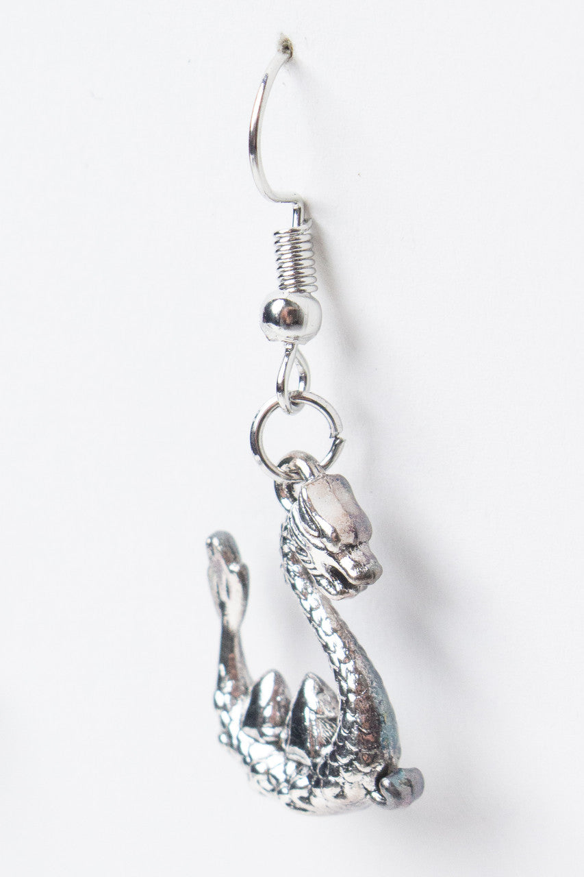 Silver Dragon Earrings