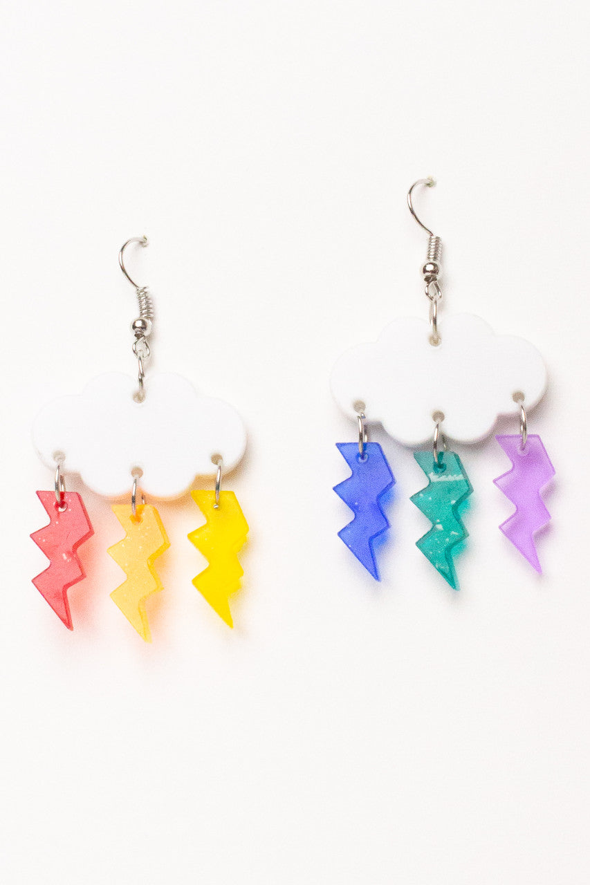 Rainbow Lightning Storm Earrings