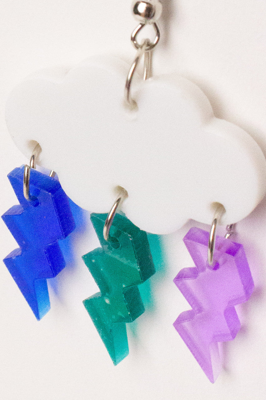 Rainbow Lightning Storm Earrings