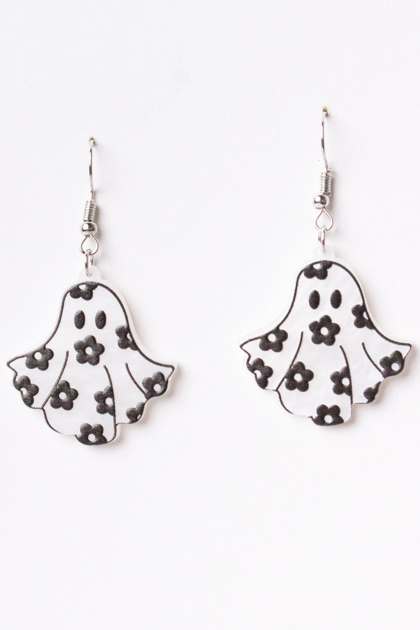 Pearlescent Floral Ghost Earrings