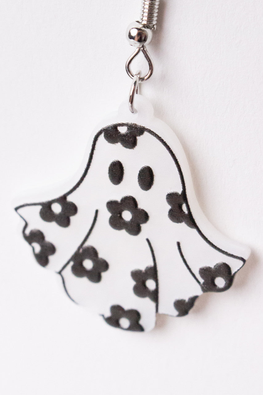 Pearlescent Floral Ghost Earrings