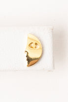 Gold Moon Face Earrings