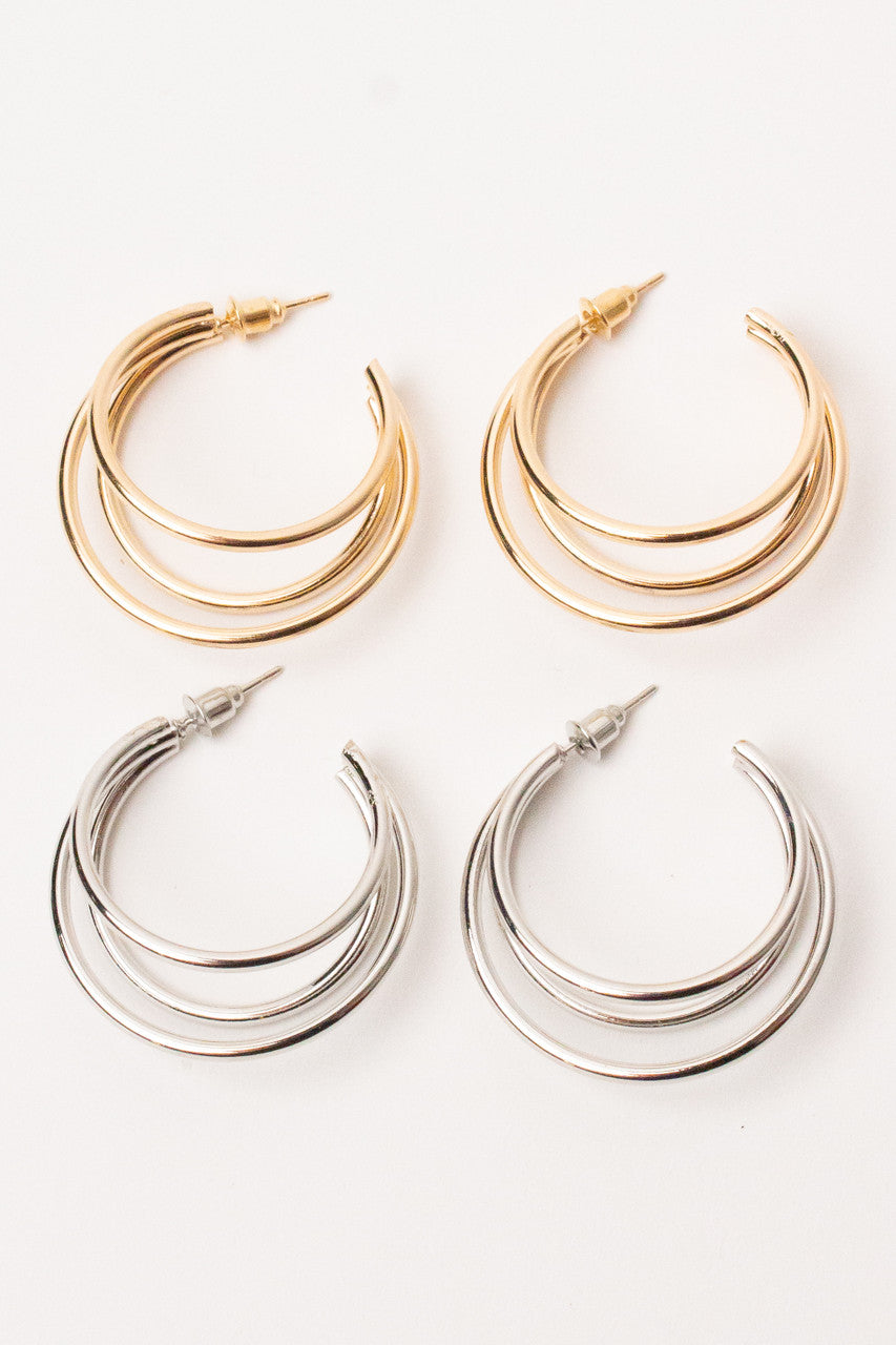 Triple Hoop Earrings