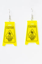 Wet Floor Sign Earrings