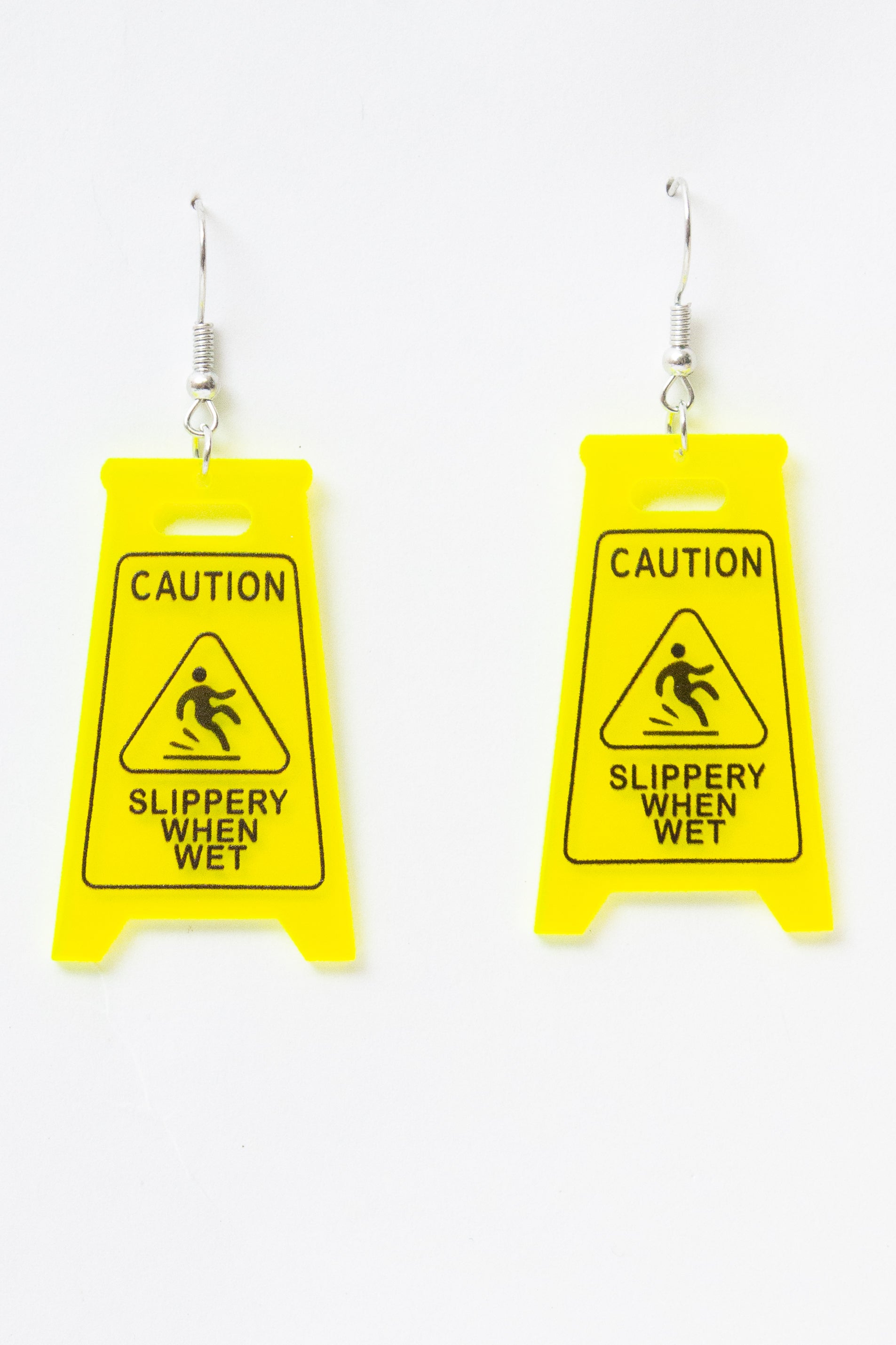 Wet Floor Sign Earrings