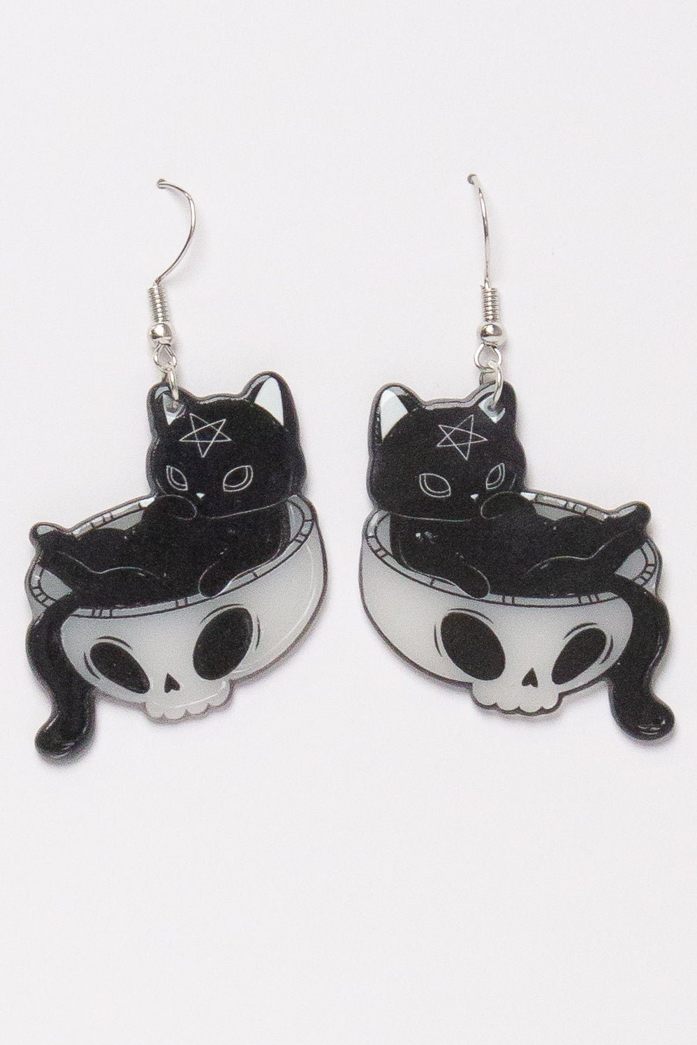 Skull Kitty Earrings