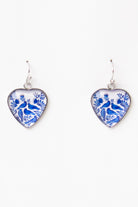 Blue Bird Heart Earrings