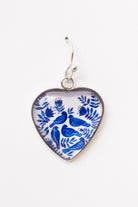 Blue Bird Heart Earrings