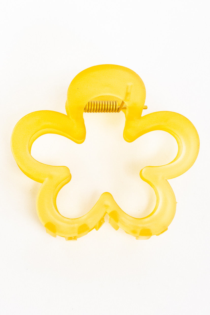 Flower Outline Claw Hair Clip