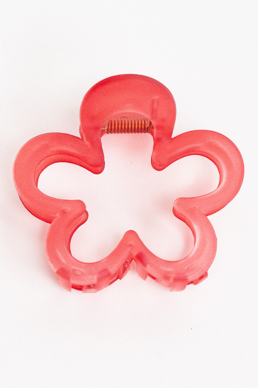 Flower Outline Claw Hair Clip