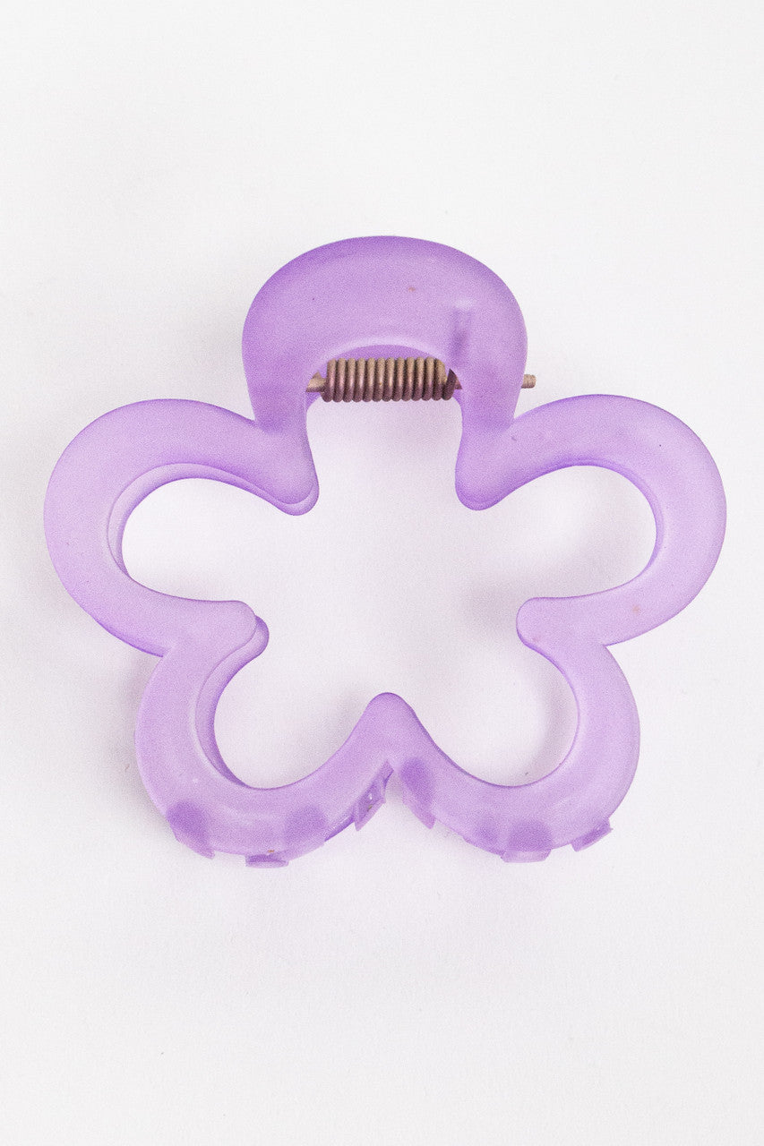 Flower Outline Claw Hair Clip