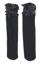 Bow Detail Mesh Top Knee High Socks