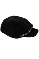 Velvet Corduroy Chain Cabbie Hat
