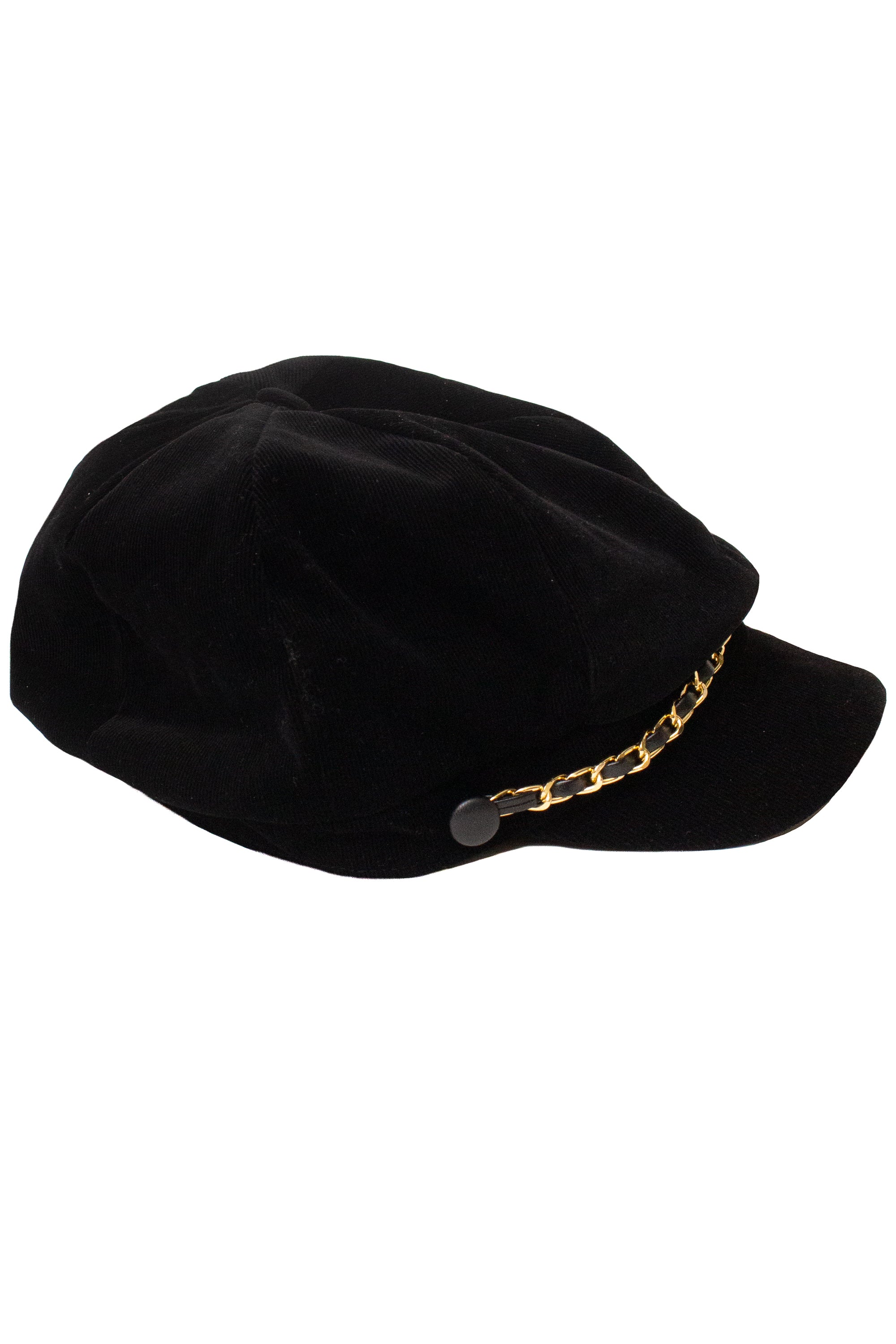 Velvet Corduroy Chain Cabbie Hat