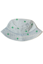 Embroidered Pot Leaf Denim Bucket Hat