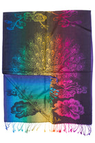 Rainbow Peacock Scarf Shawl