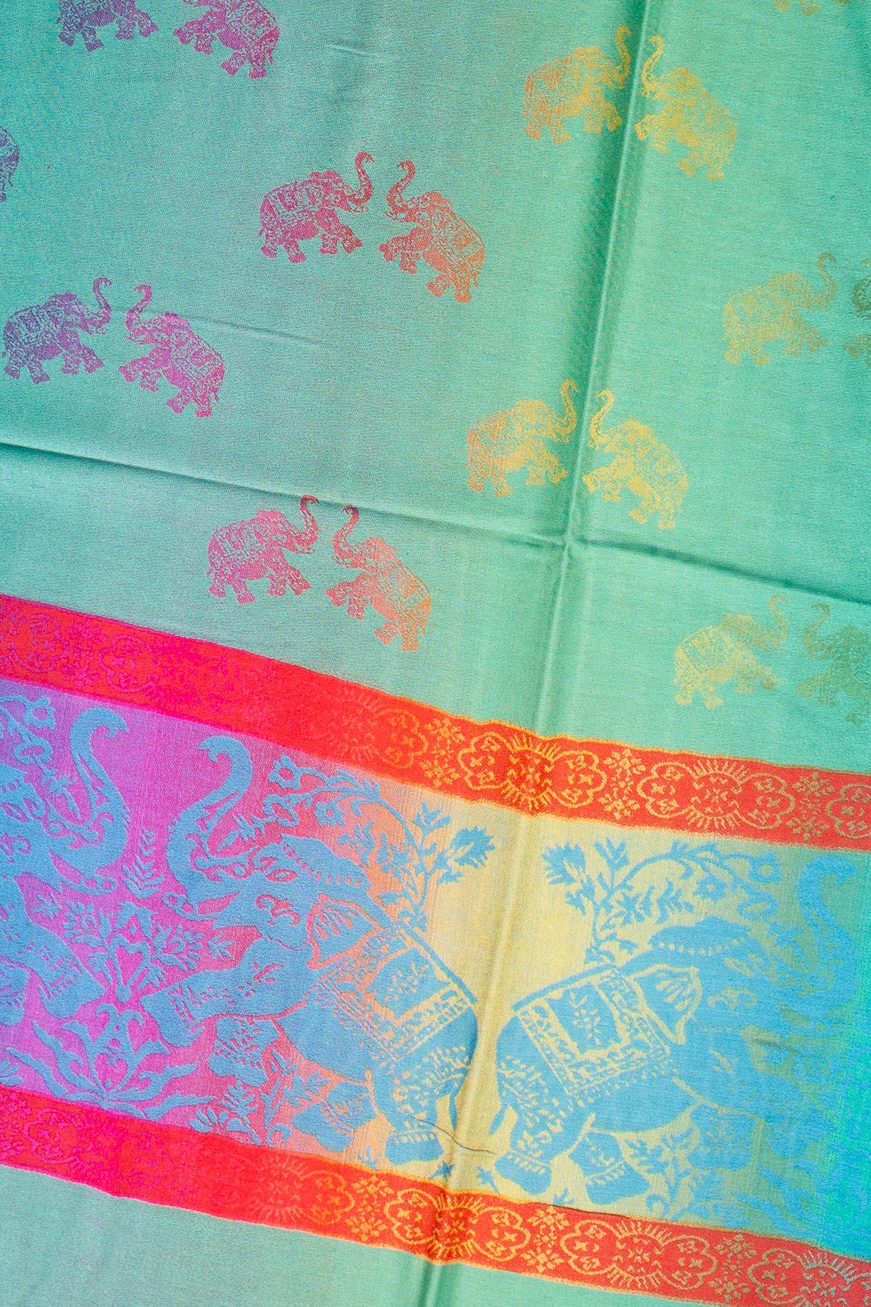 Rainbow Elephants Scarf Shawl
