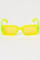 Thick Frame Rectangle Sunglasses - Neon Yellow