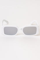 Thick Frame Rectangle Sunglasses - White