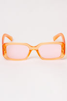 Thick Frame Rectangle Sunglasses - Orange
