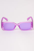 Thick Frame Rectangle Sunglasses - Purple