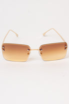 Rimless Rectangle Sunglasses - Gold